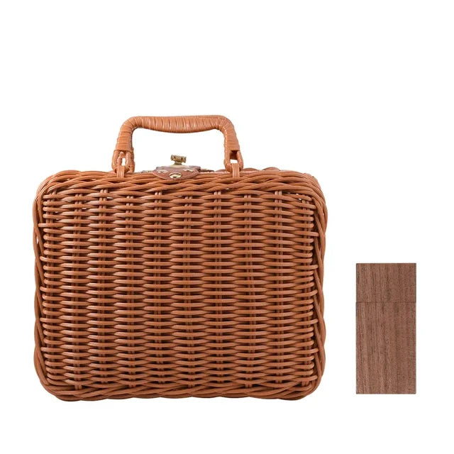 Personalised USB With Wicker Basket Photo Gift Box Case For Wedding Or Anniversary