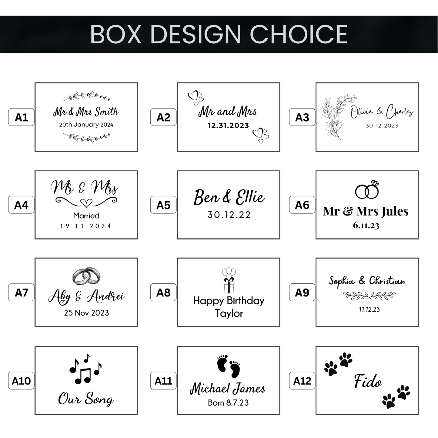 Personalised Block USB With Square Wedding Gift Box 4GB-64GB