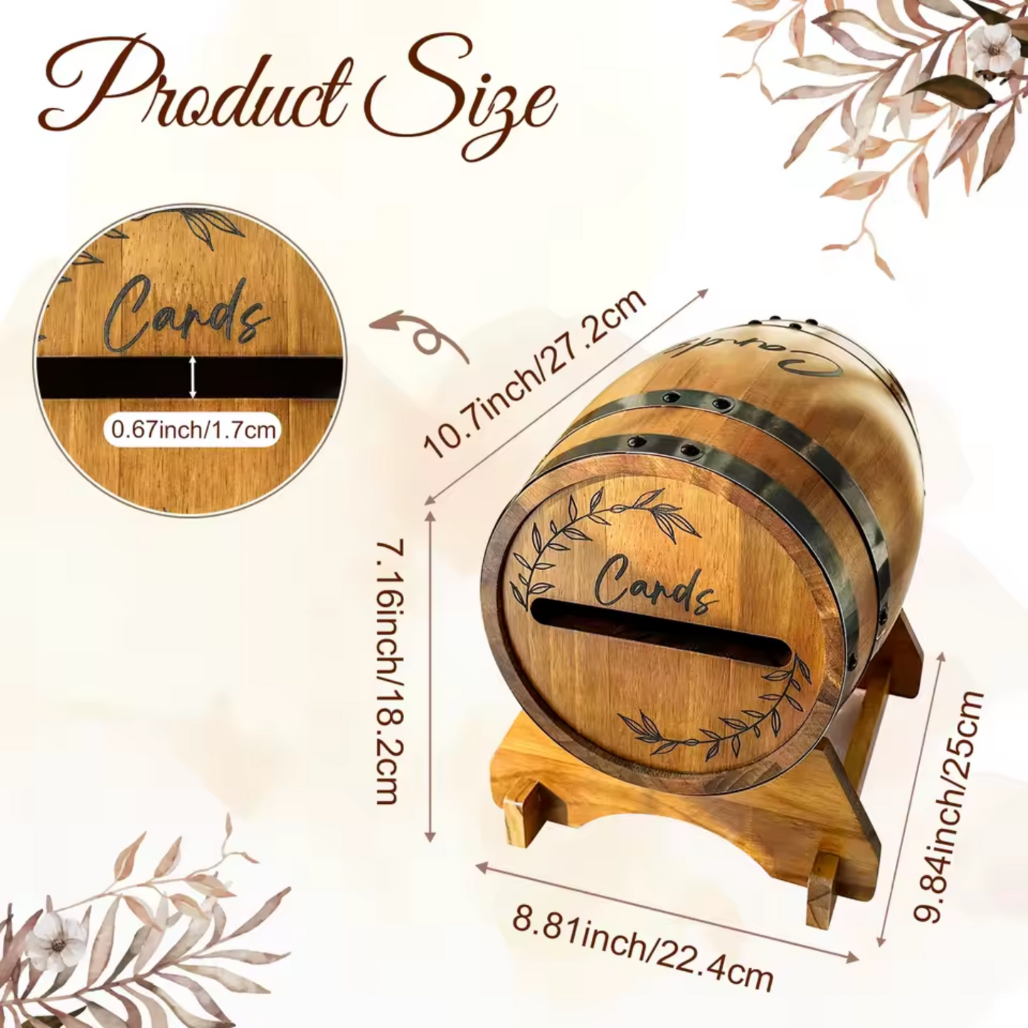 Mini Whiskey Barrel Wedding Card Box