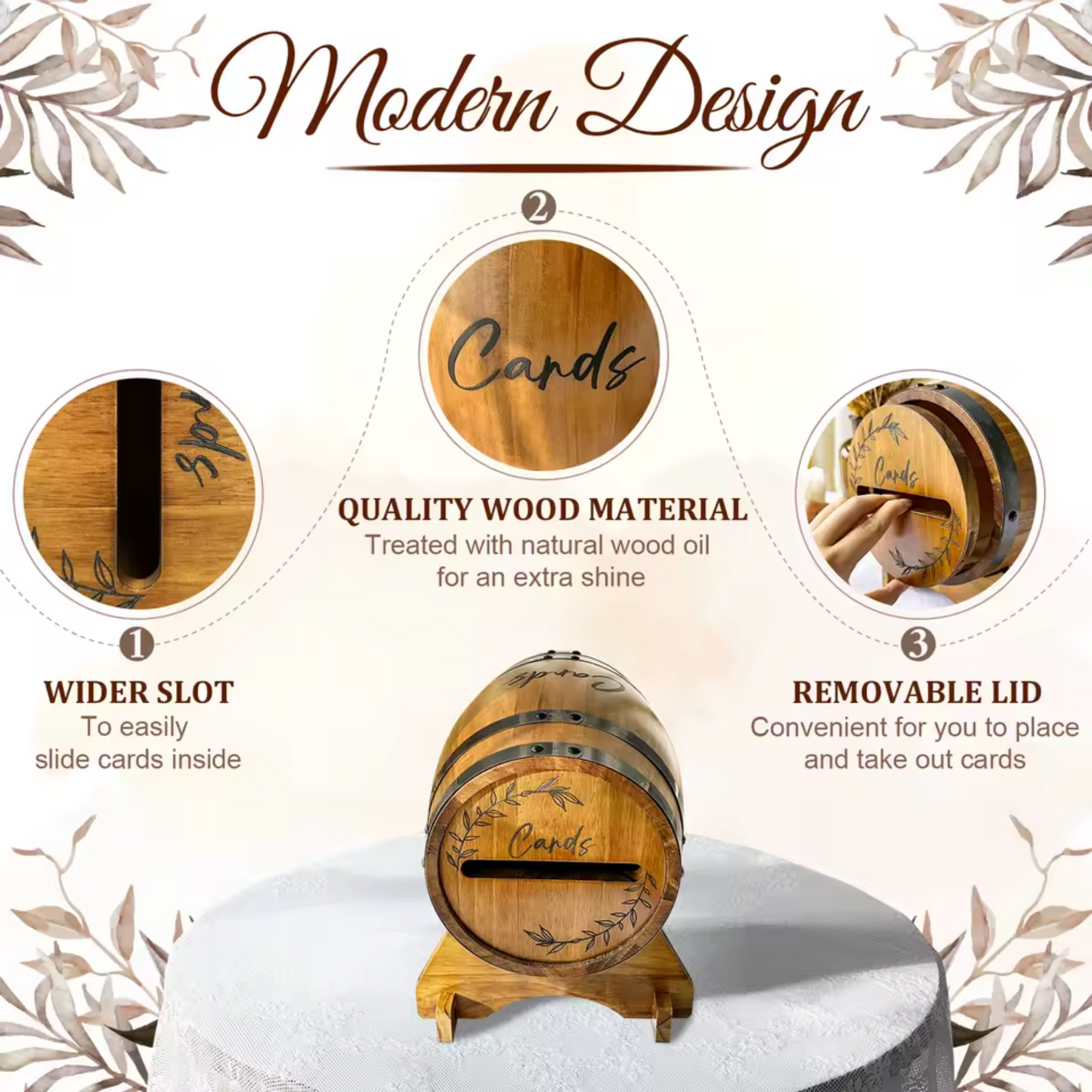 Mini Whiskey Barrel Wedding Card Box