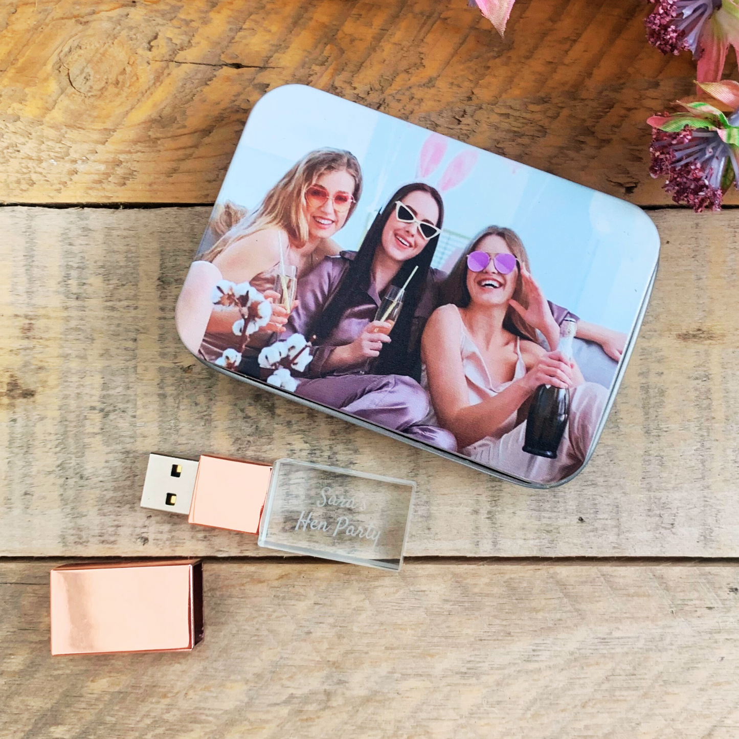 Personalised Photo Tin With USB
