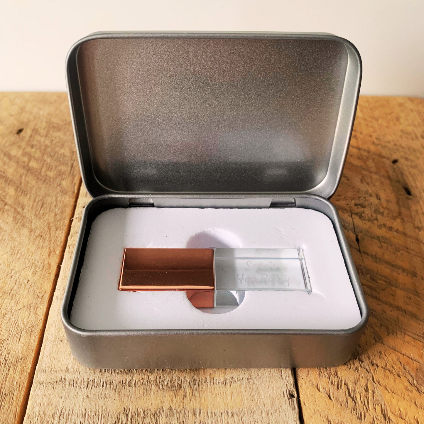 Personalised Photo Tin With USB