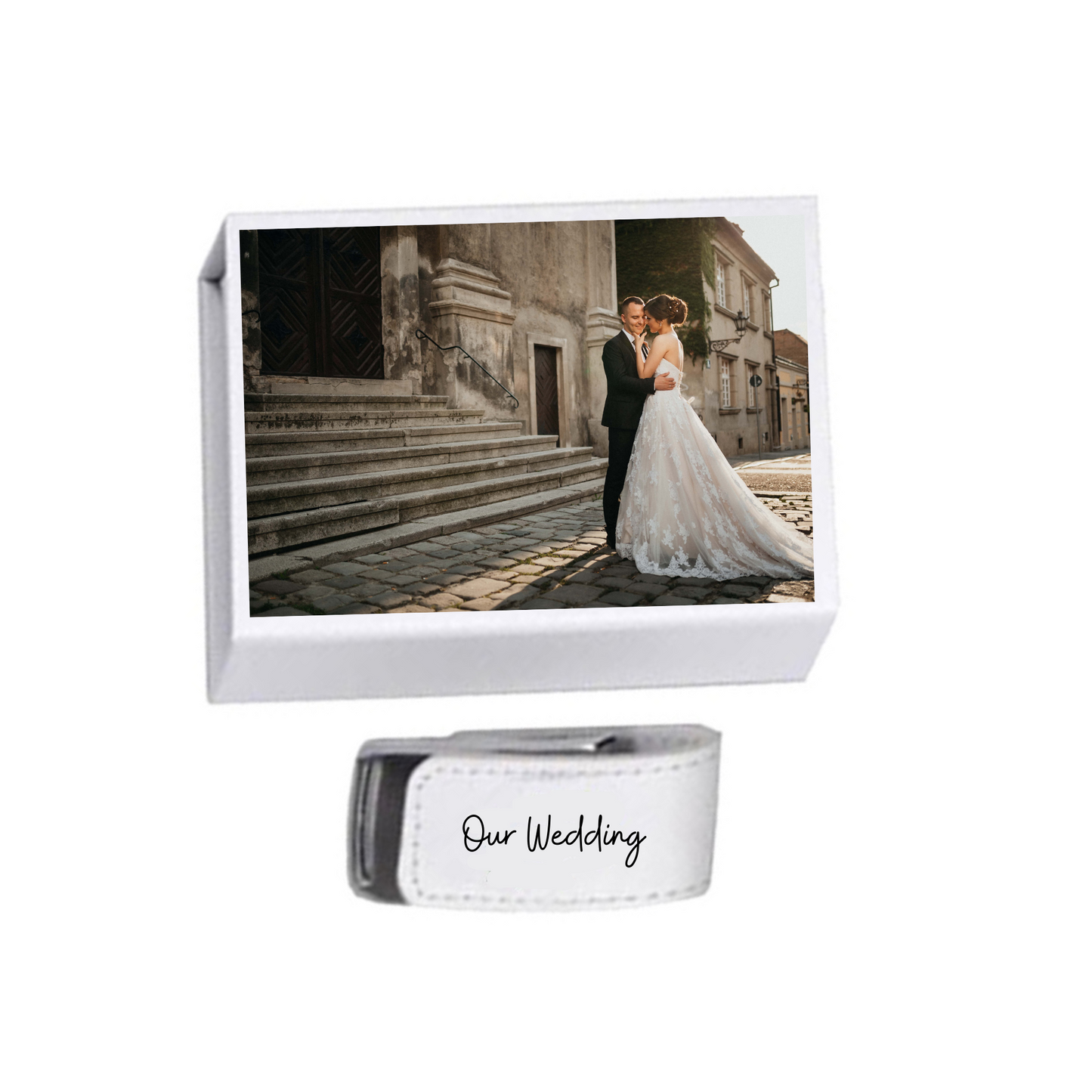 Personalised Leather USB With White Printed Gift Box 4GB - 64GB Custom Logo