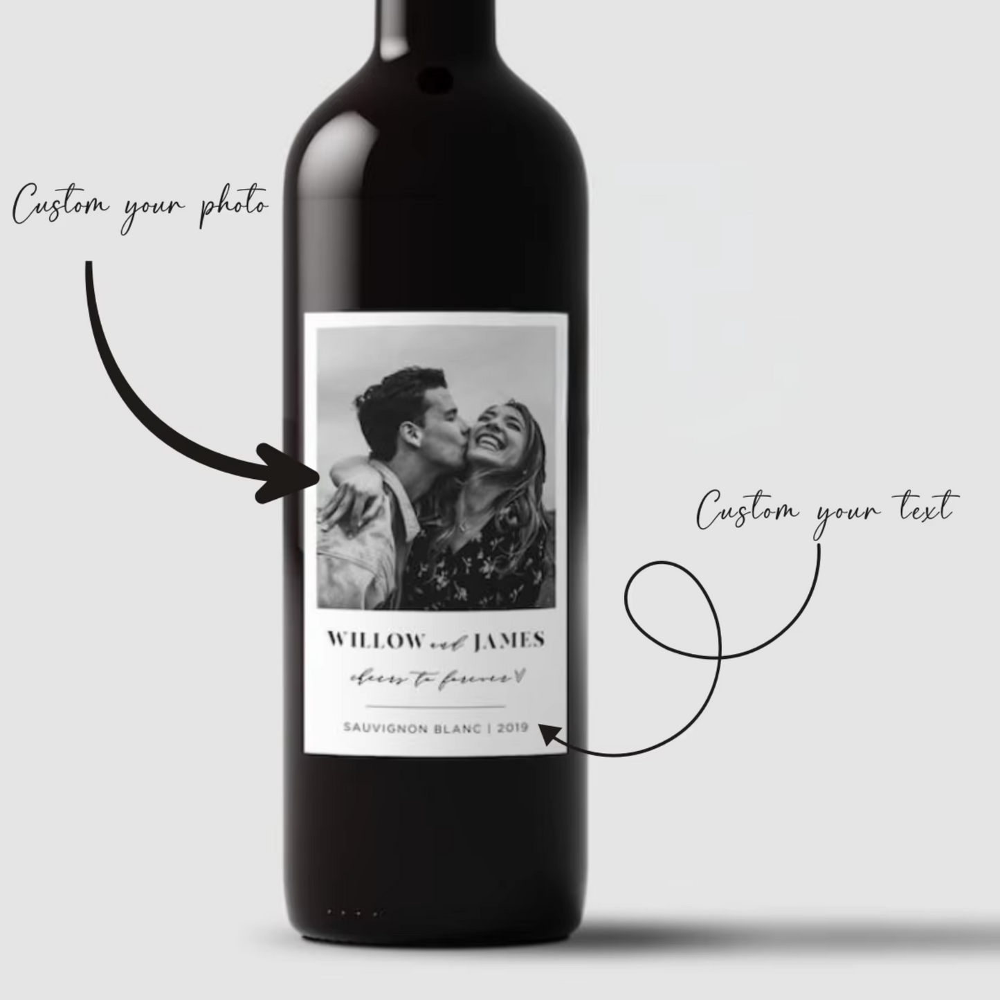 Custom Photo Wine Bottle Labels