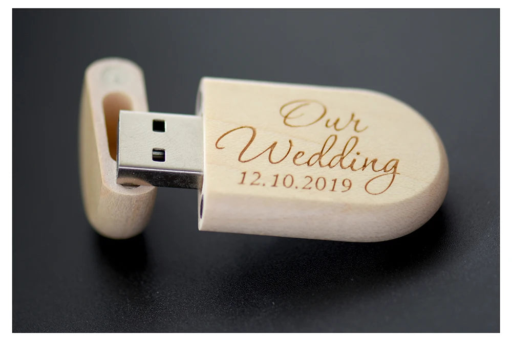 Oval Wooden USB Flash Drive Stick 4GB - 64GB