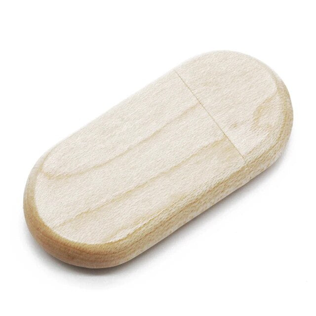 Oval Wooden USB Flash Drive Stick 4GB - 64GB