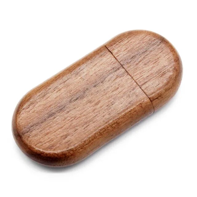 Oval Wooden USB Flash Drive Stick 4GB - 64GB