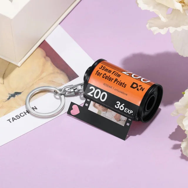 Retro Photo Film Camera Reel Roll Custom Keychain
