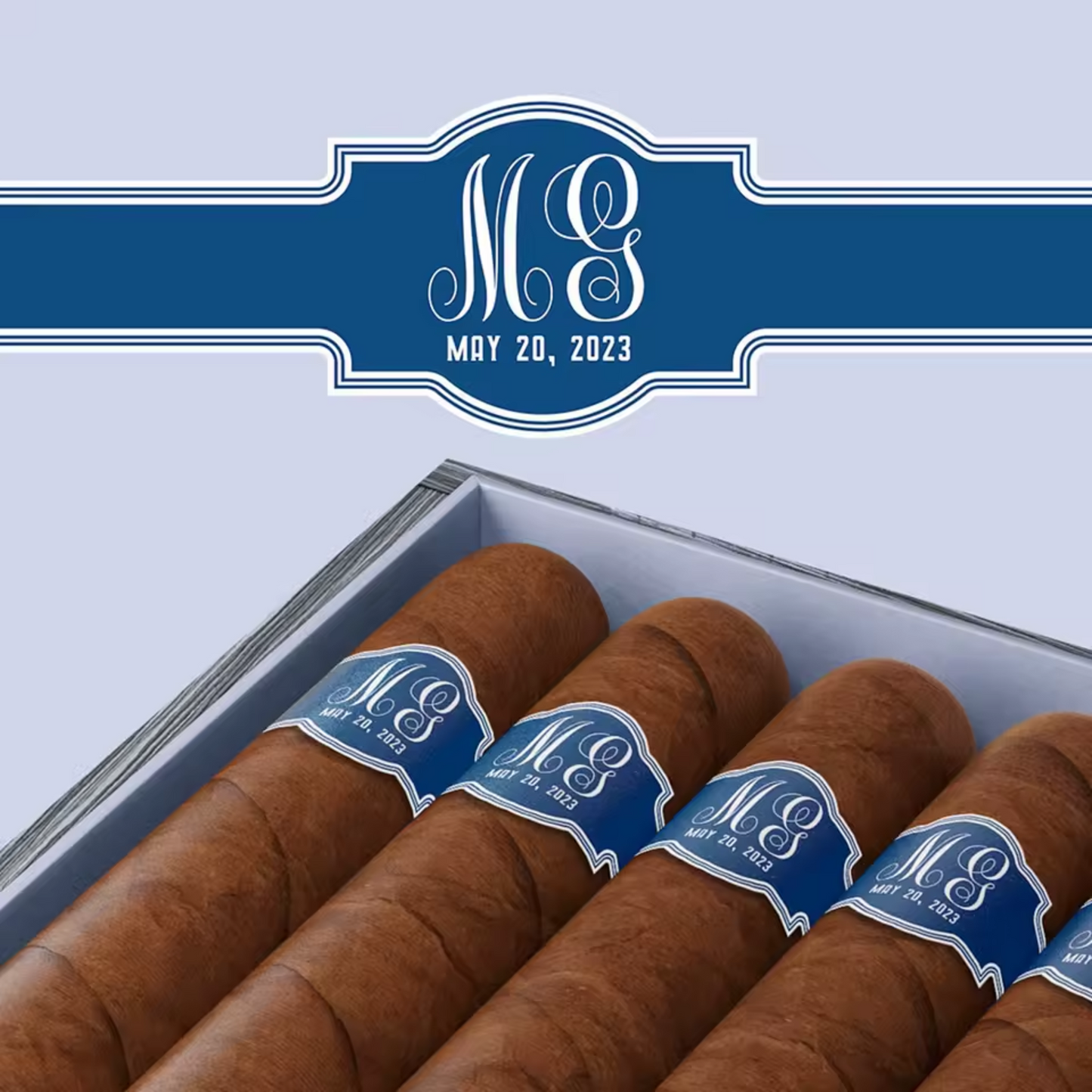 Custom Wedding Cigar Label Bands - 69pcs