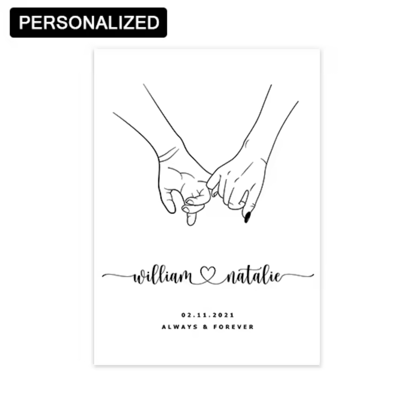 Personalised Couples Name Canvas Print