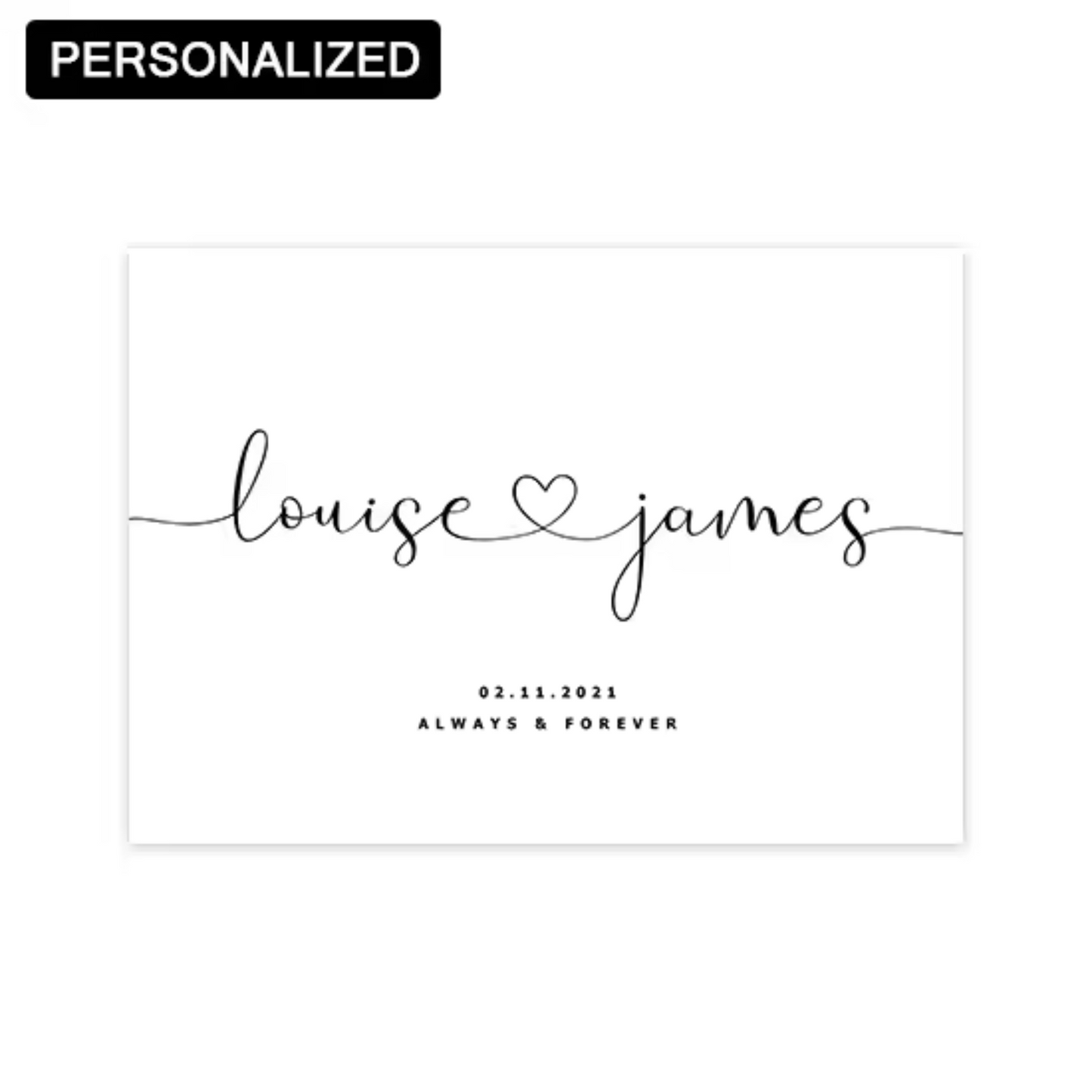 Personalised Couples Name Canvas Print
