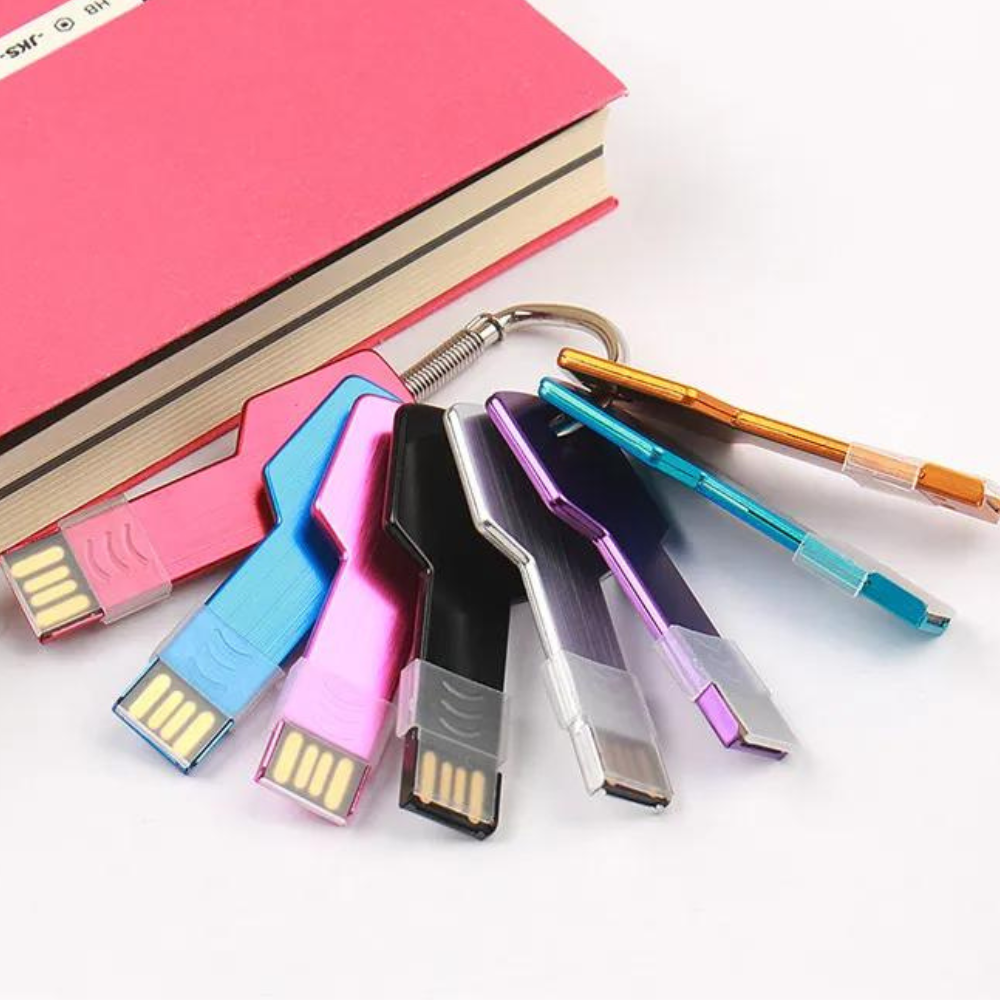 Personalised Metal Key USB Flash Drive Stick Custom Logo 8GB - 64GB