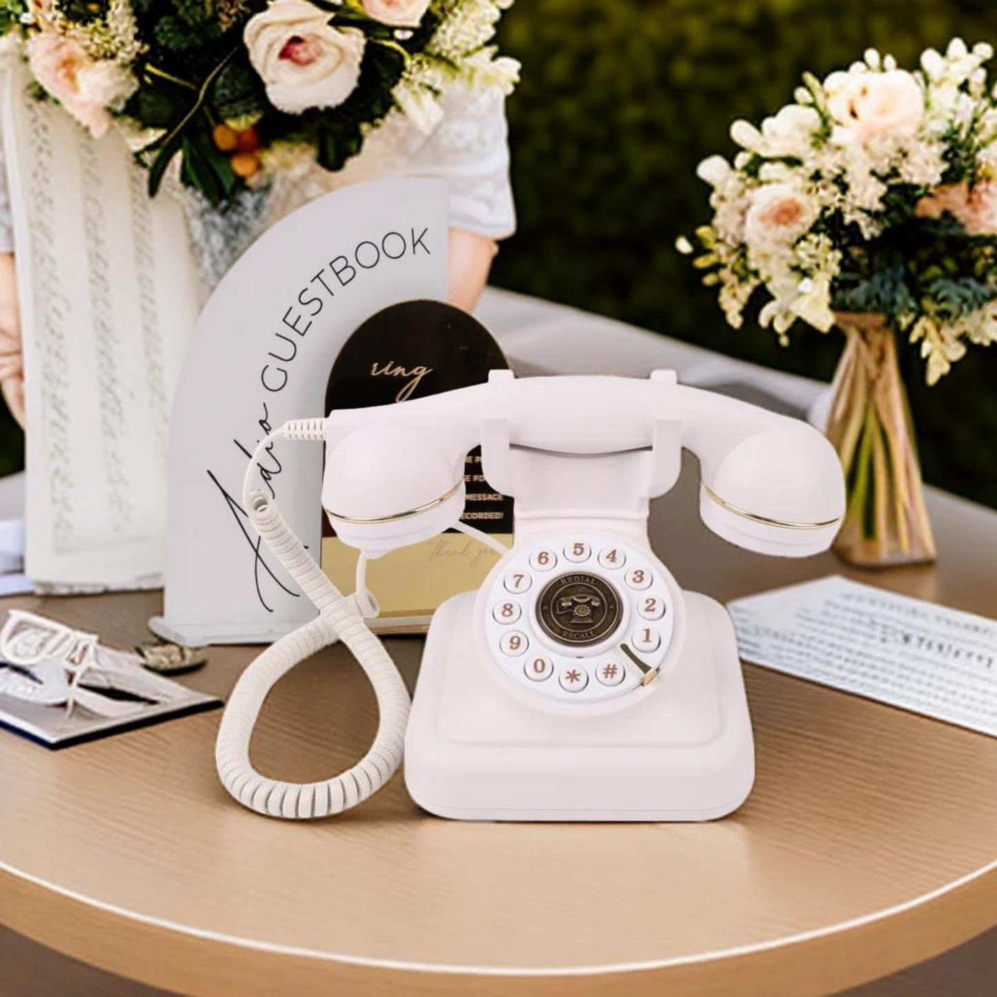Antique Phone Audio Message Recorder Guestbook For Wedding & Events