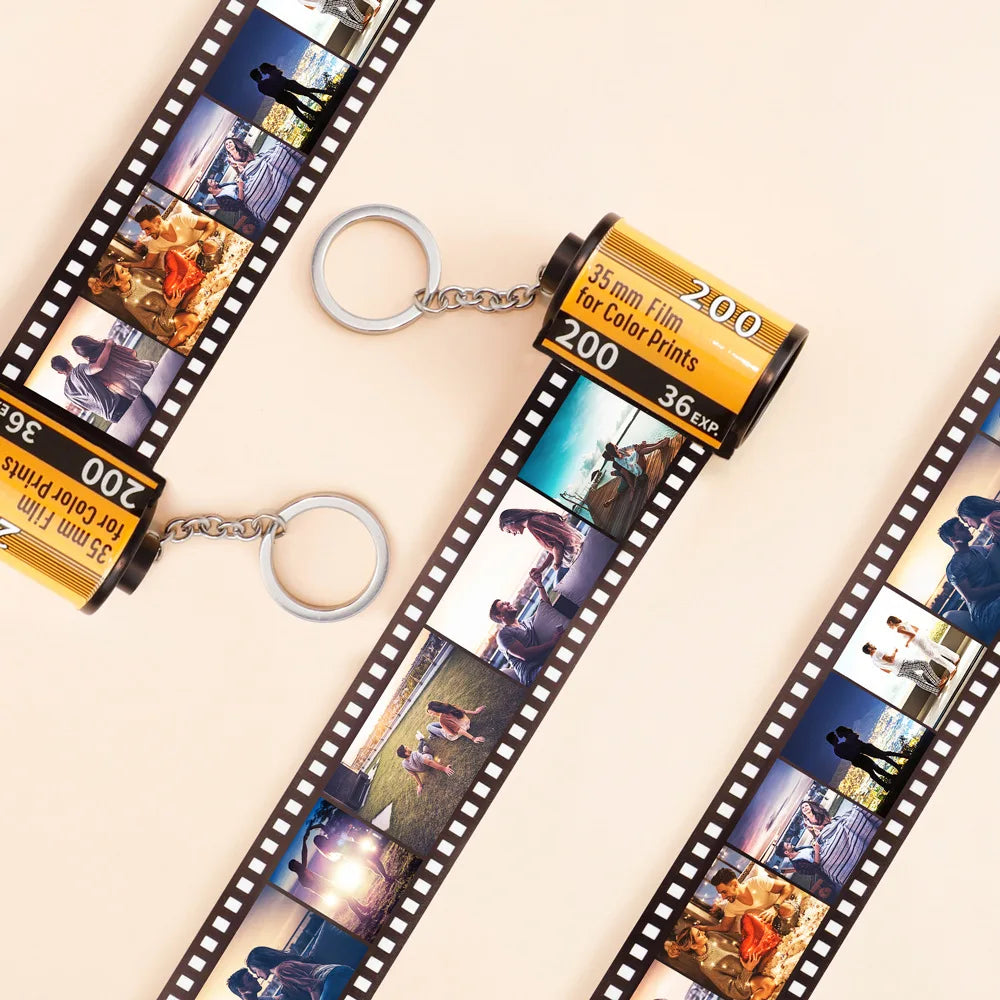 Retro Photo Film Camera Reel Roll Custom Keychain