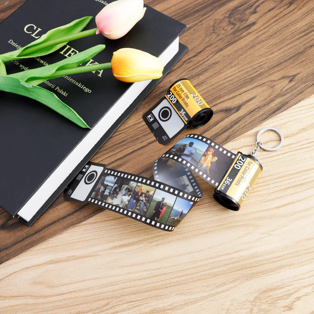 Retro Photo Film Camera Reel Roll Custom Keychain