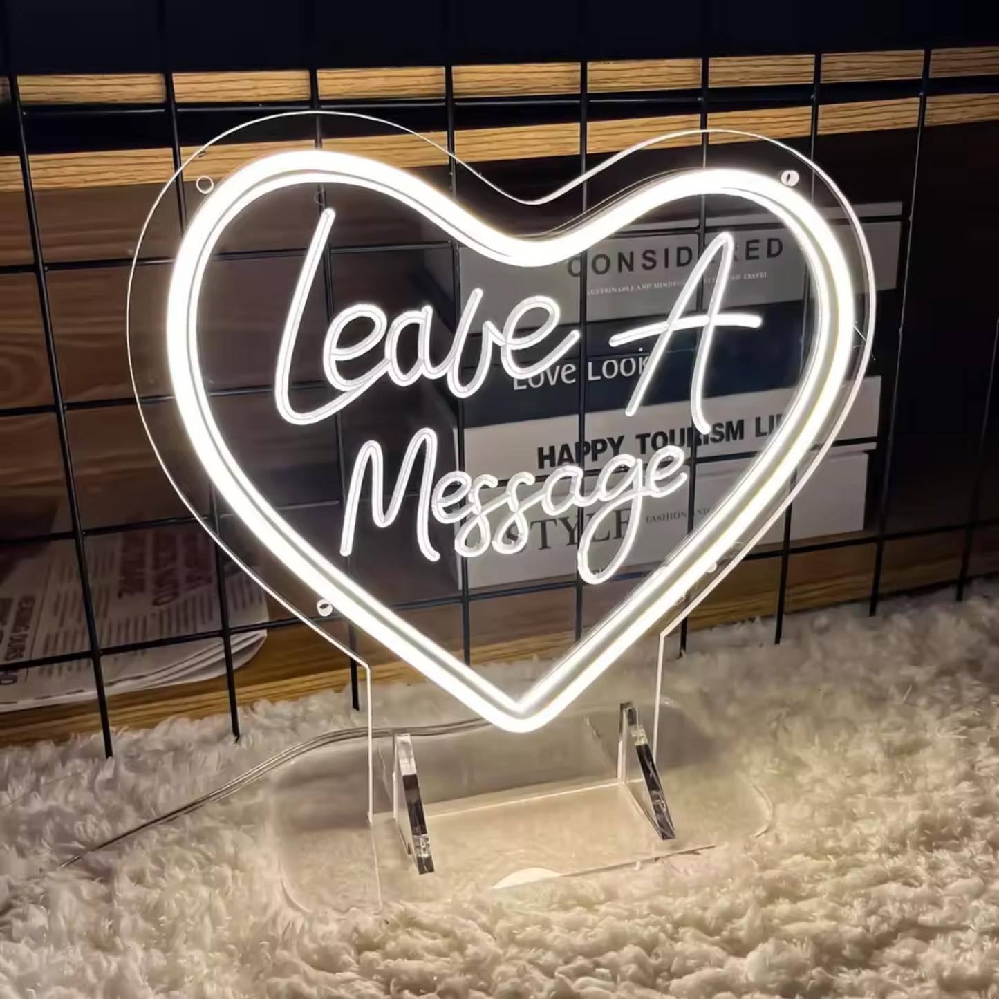 Leave A Message Neon Sign For Audio Guestbook Wedding