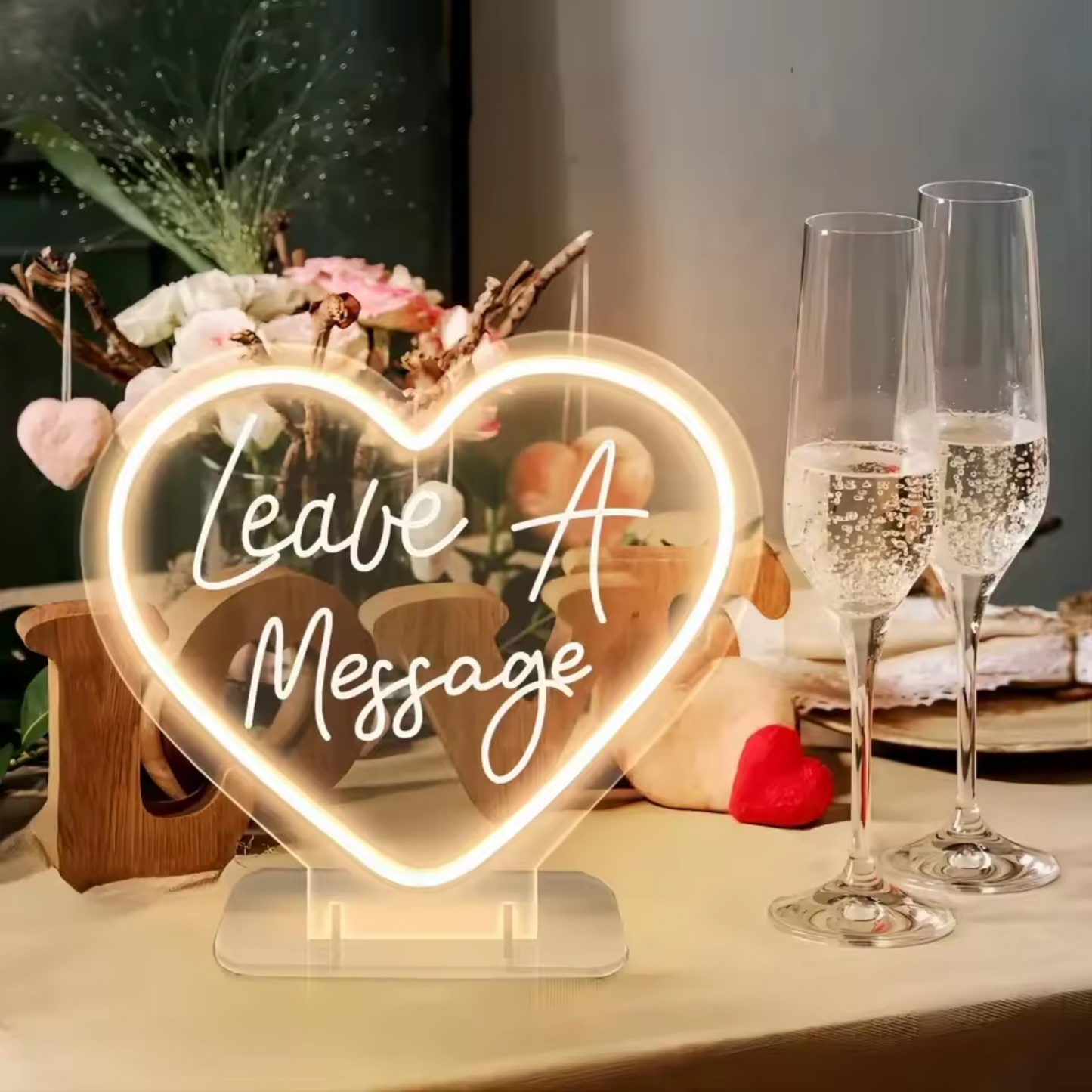 Leave A Message Neon Sign For Audio Guestbook Wedding