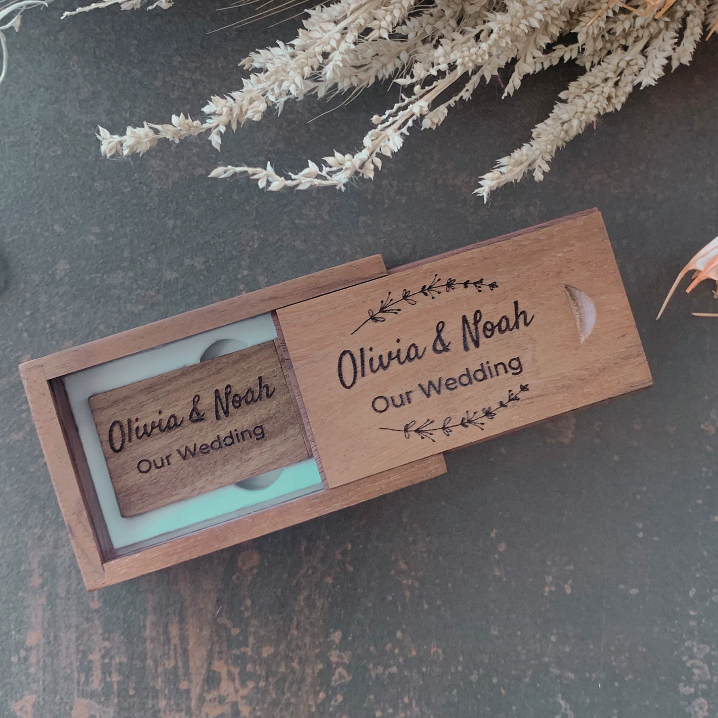 Wedding Block USB Flash Drive With Wooden Gift Box 4GB- 64GB