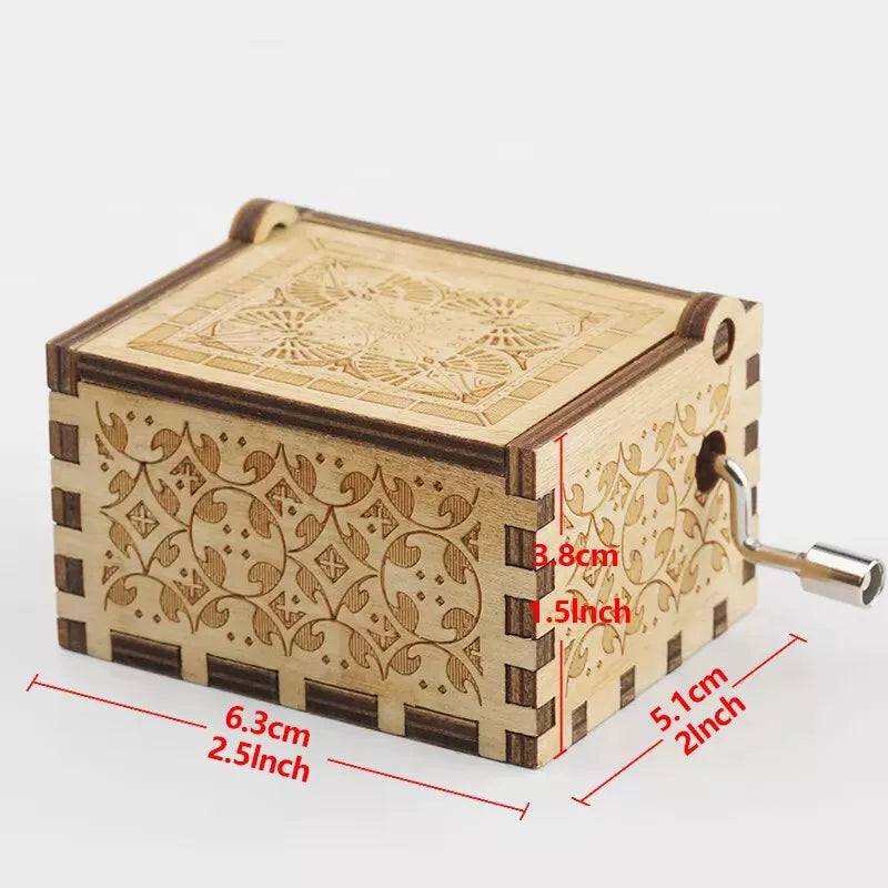 Personalised Hand Crank Mini Wooden Music Box