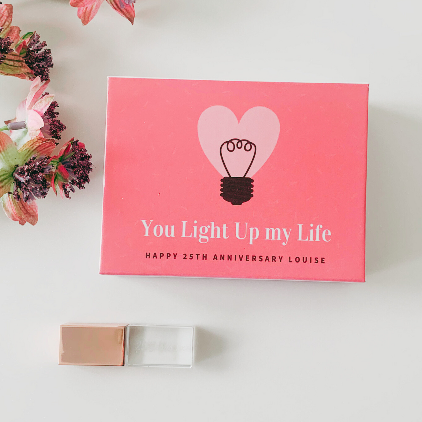 Wedding Anniversary Personalised USB Box Gift