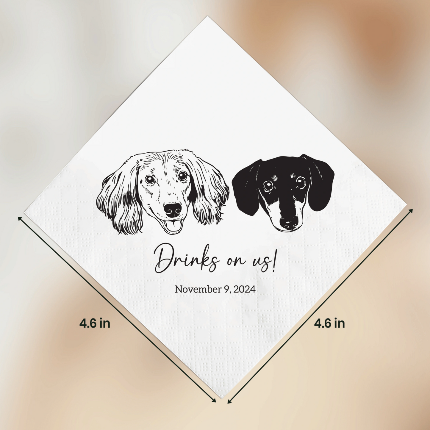 Custom Pet Photo Wedding Napkins