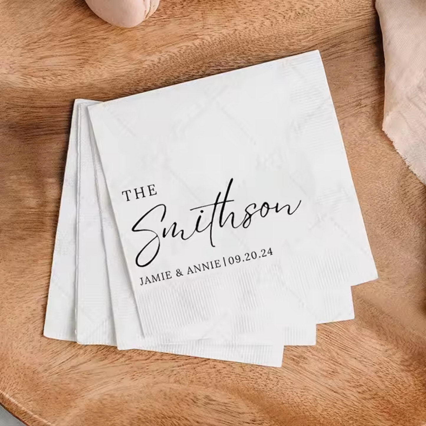 Personalised Wedding Napkins – Custom Printed (Pack of 50)