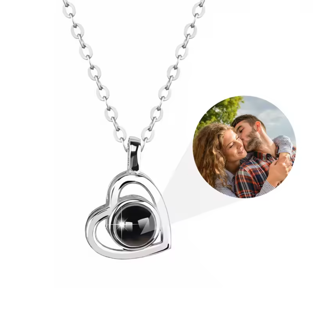 Heart Pendant Photo Projection Necklace