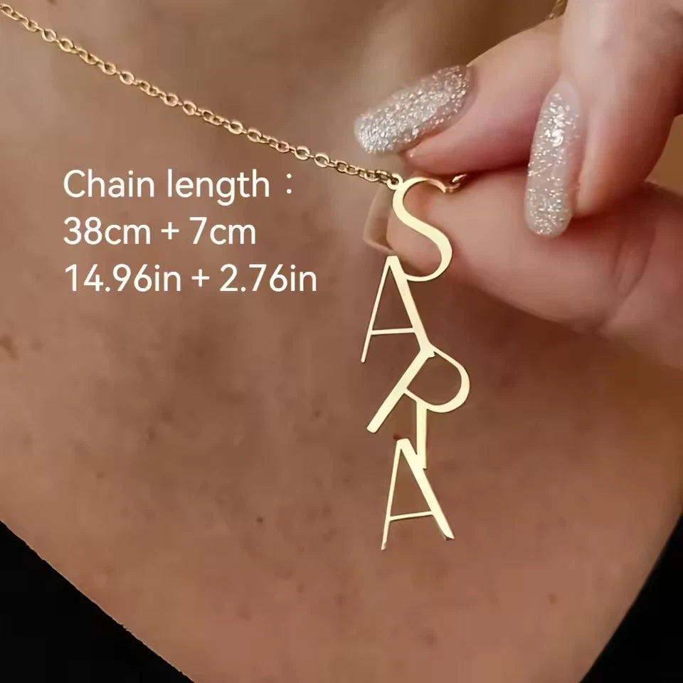 Personalised Vertical Name Necklace