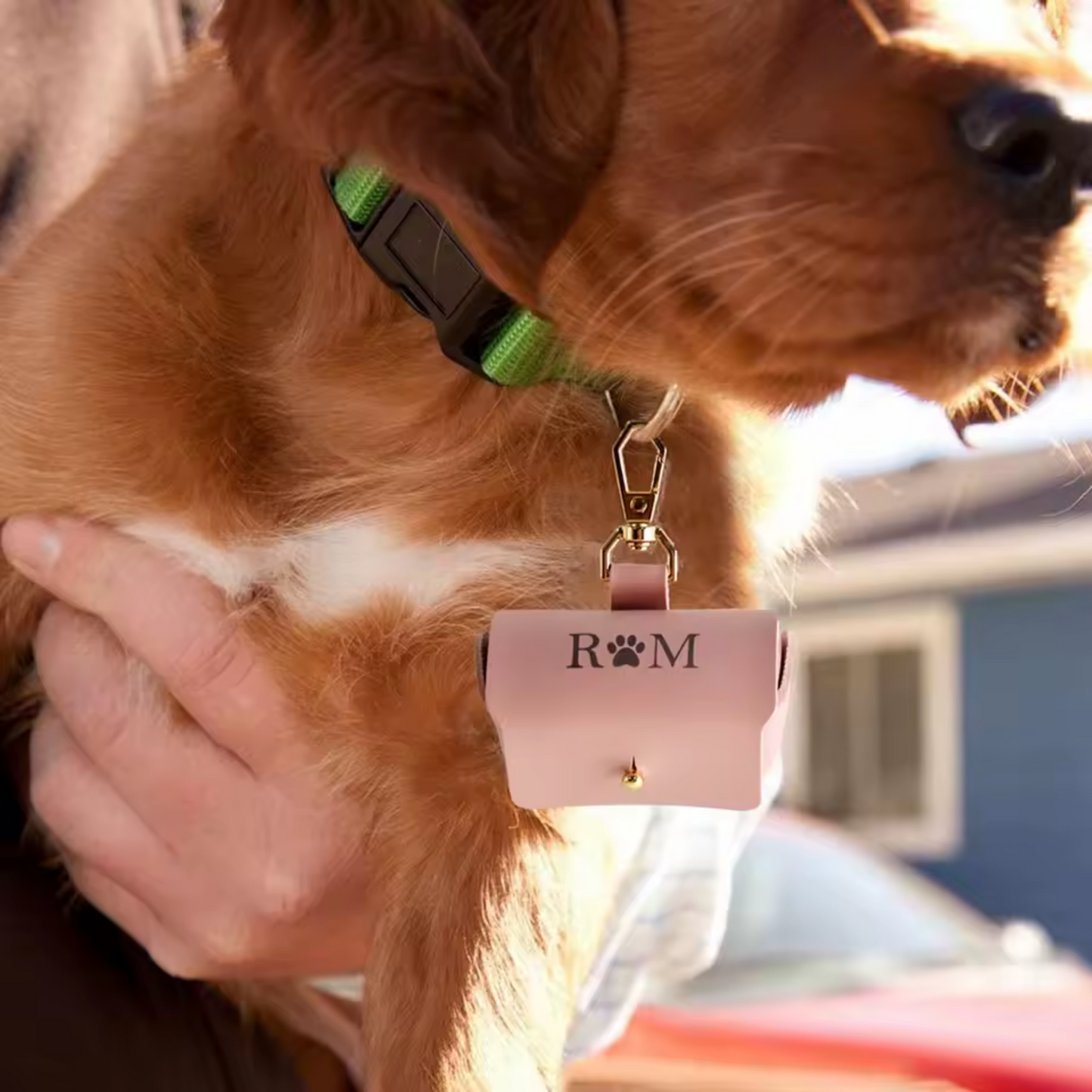 Personalised Leather Wedding Ring Bearer Dog Collar Carrier Pouch