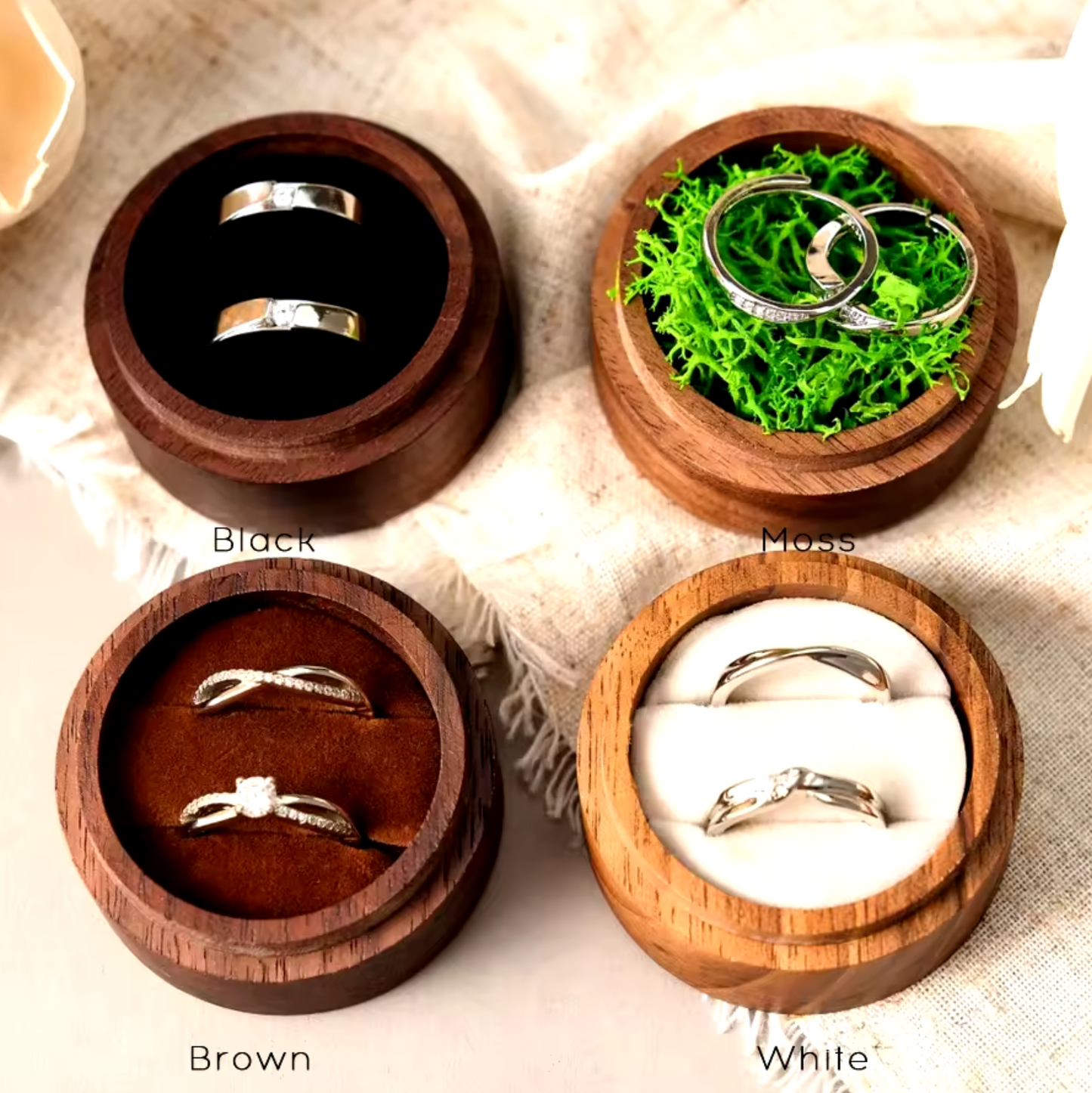 Personalised Wooden Wedding Ring Box With Acrylic Lid