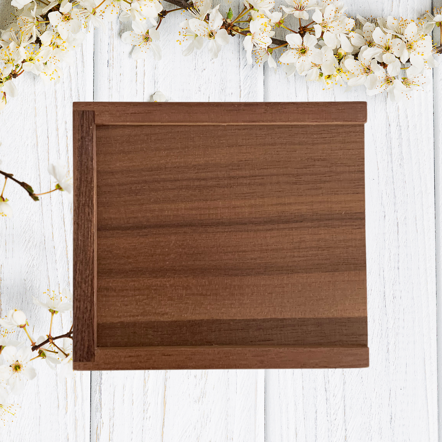 Personalised Square Walnut or Maple Sliding USB Gift Box - Jewellery, Trinket