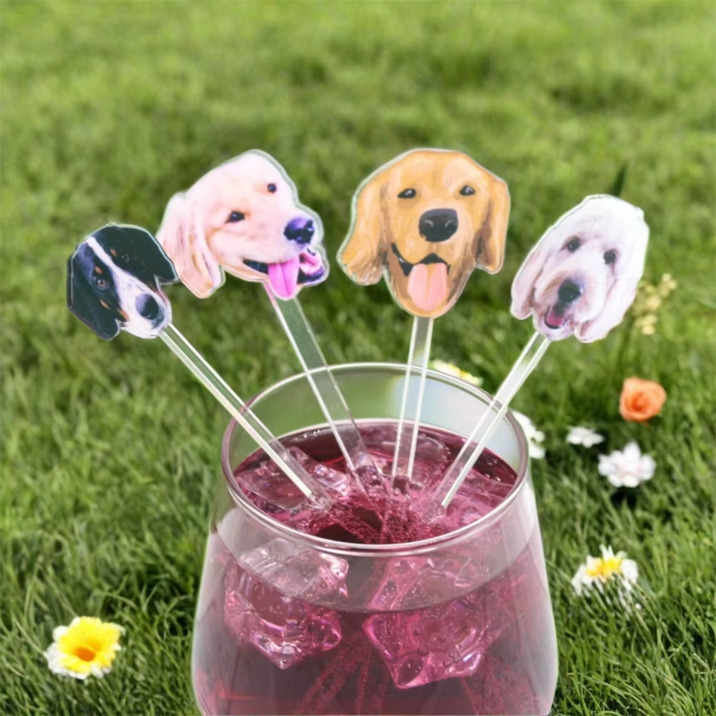 Custom Pet Photo Drink Stirrers