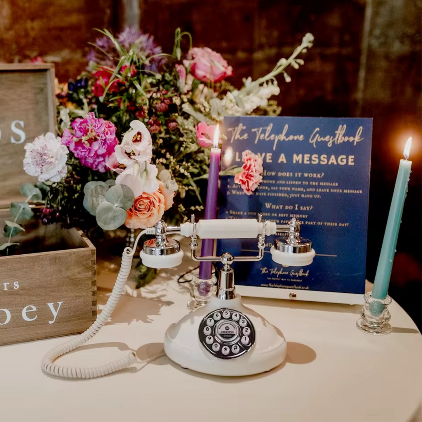 Vintage Style Audio Guestbook Telephone
