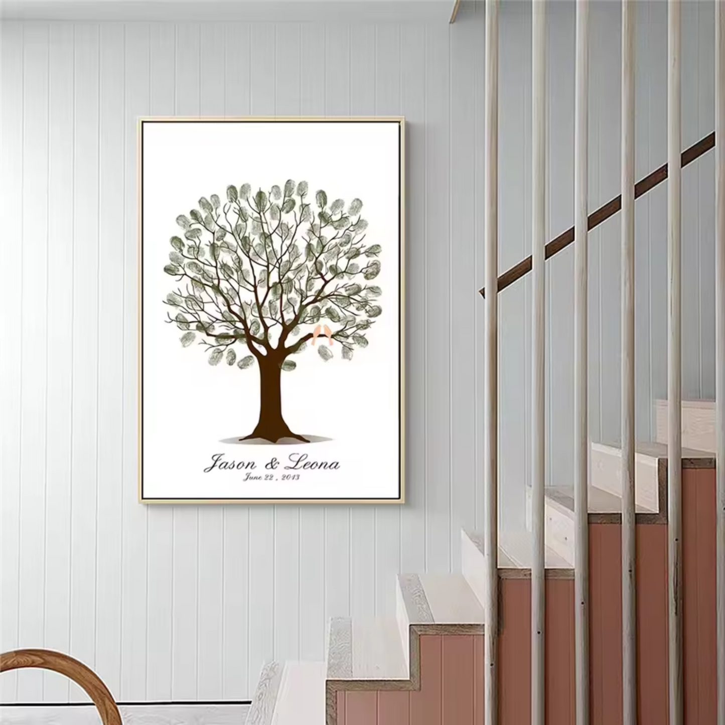 Personalised Wedding Guestbook Fingerprint Tree Canvas