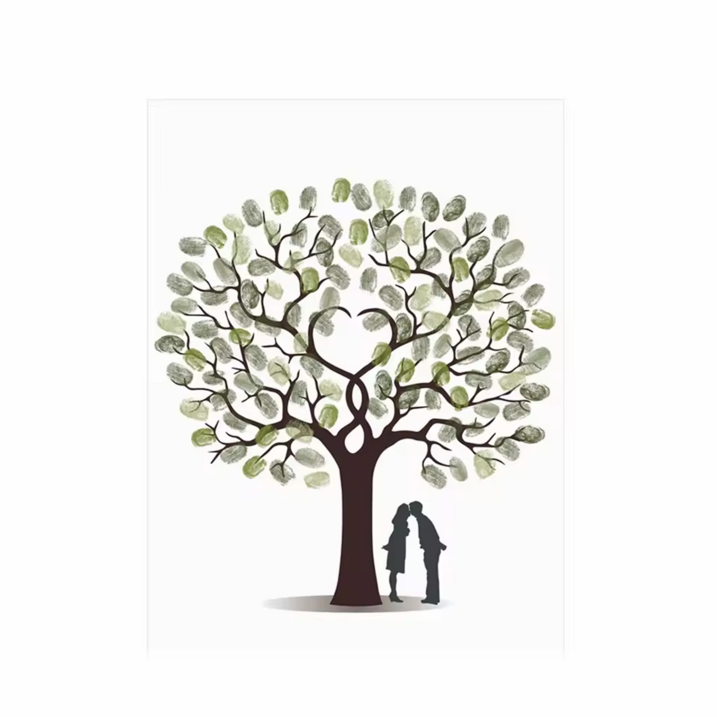 Personalised Wedding Guestbook Fingerprint Tree Canvas