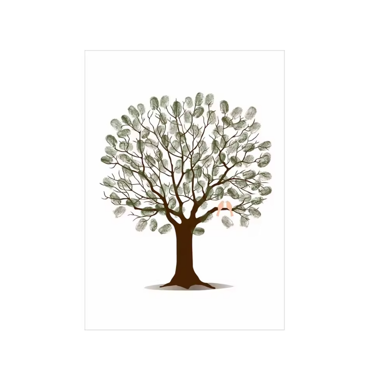 Personalised Wedding Guestbook Fingerprint Tree Canvas