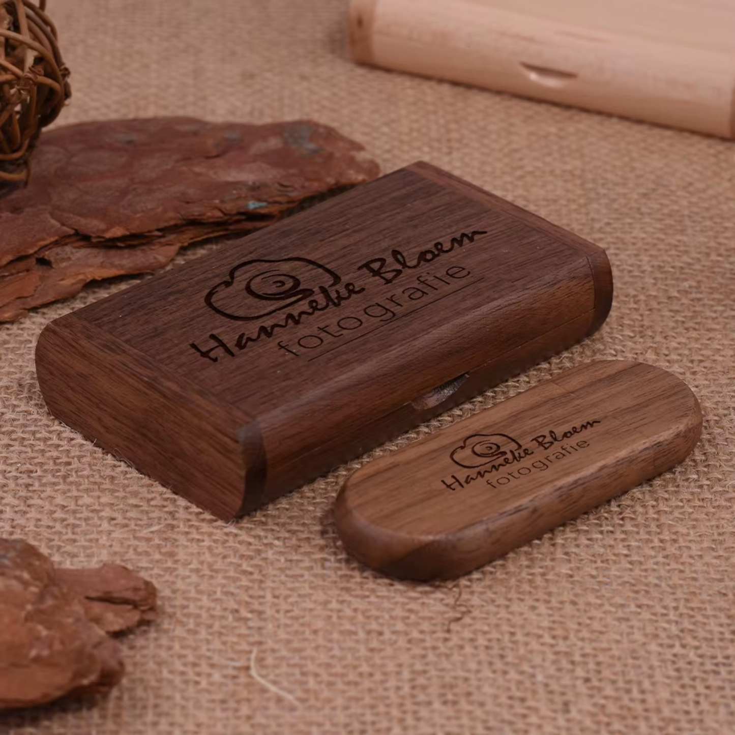 Personalised Wooden USB & Box Dual USB Type C USB A