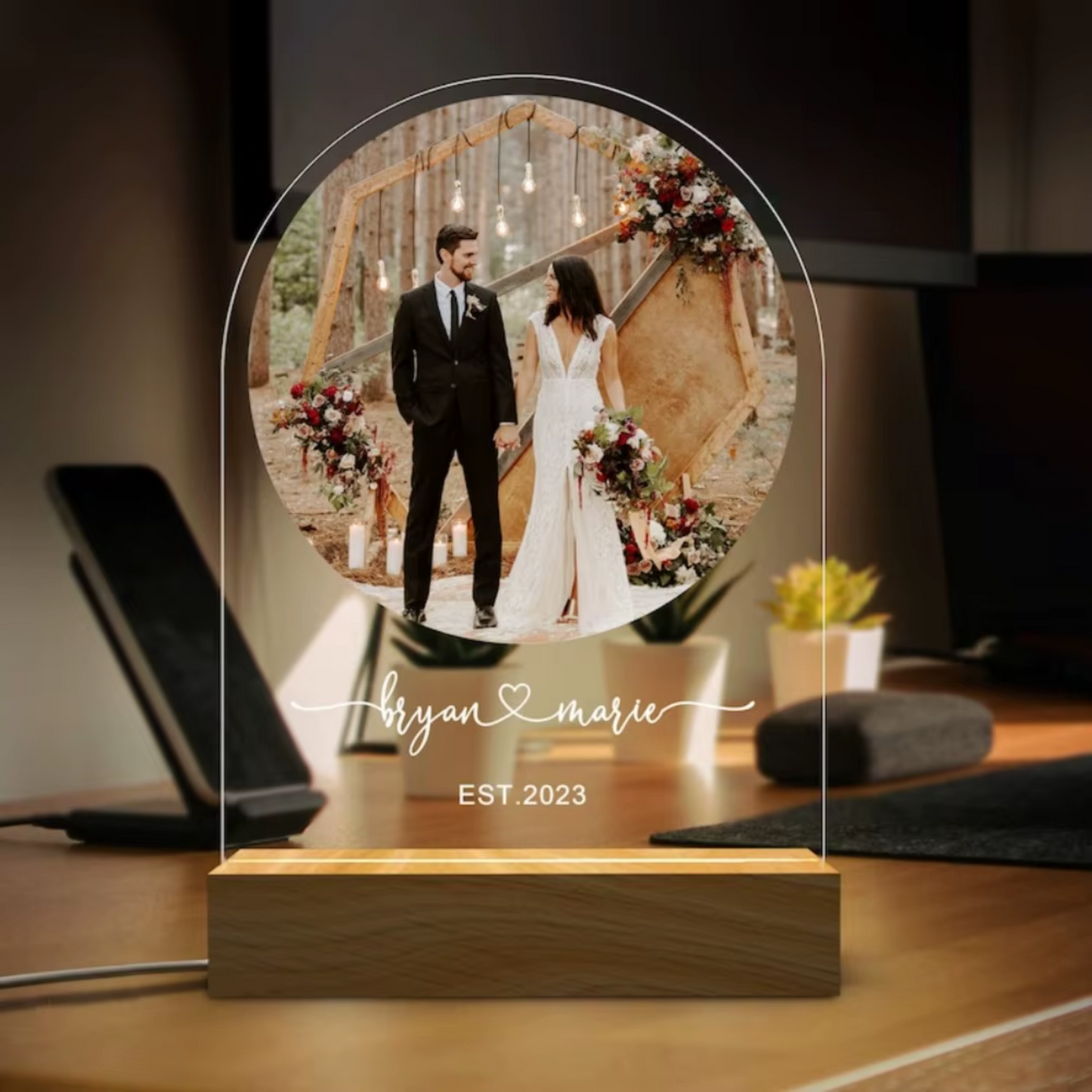 Personalised Wedding Photo LED Lamp