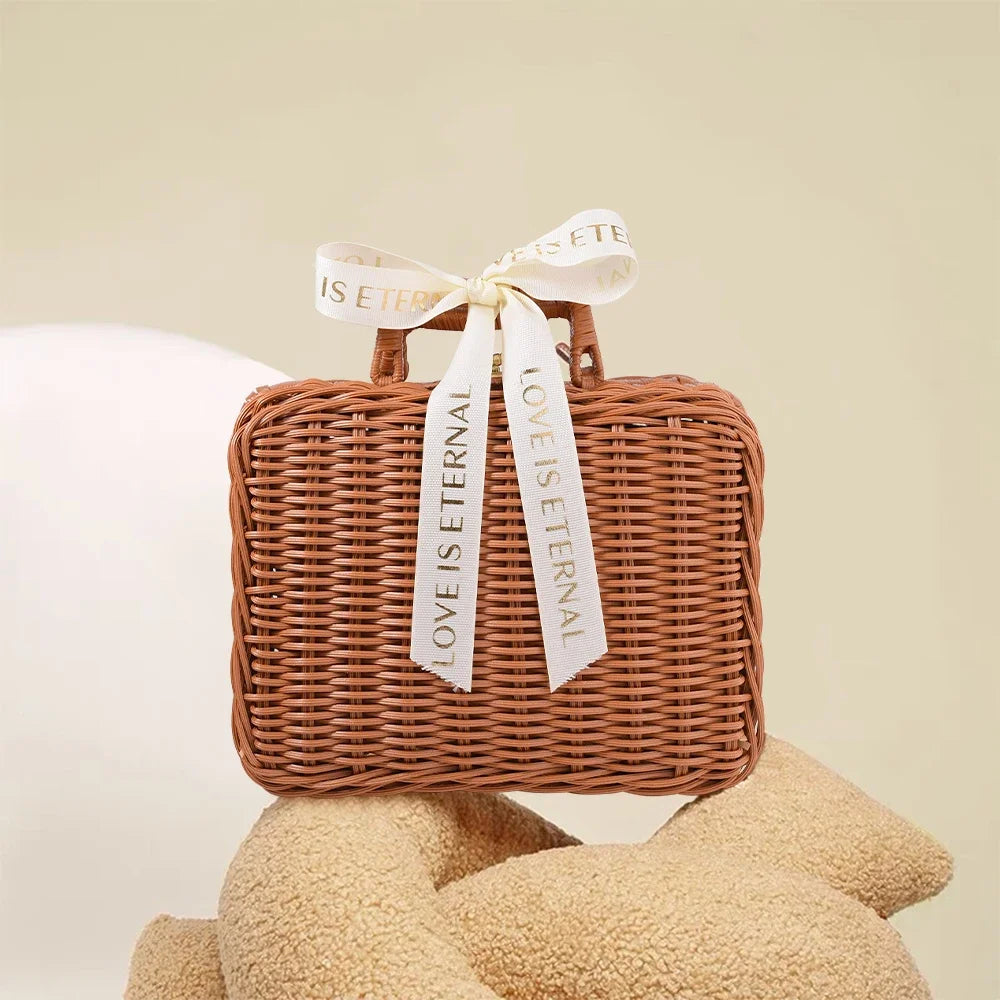 Personalised USB With Wicker Basket Photo Gift Box Case For Wedding Or Anniversary