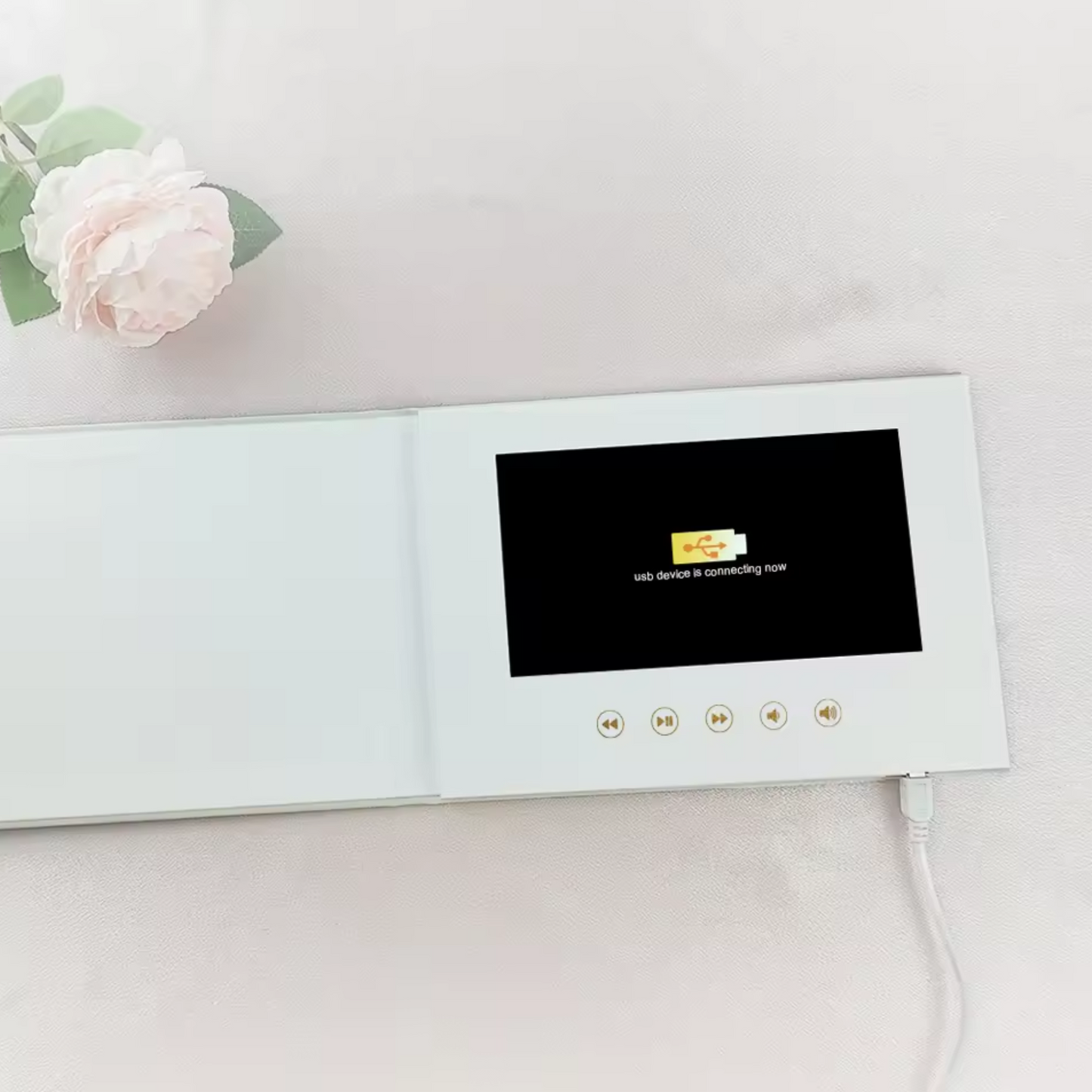 Luxury Linen Wedding Video Photo Book