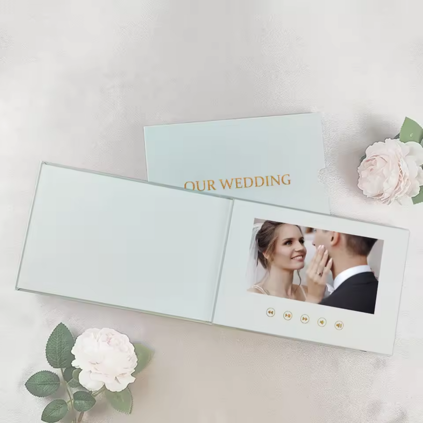 Luxury Linen Wedding Video Photo Book