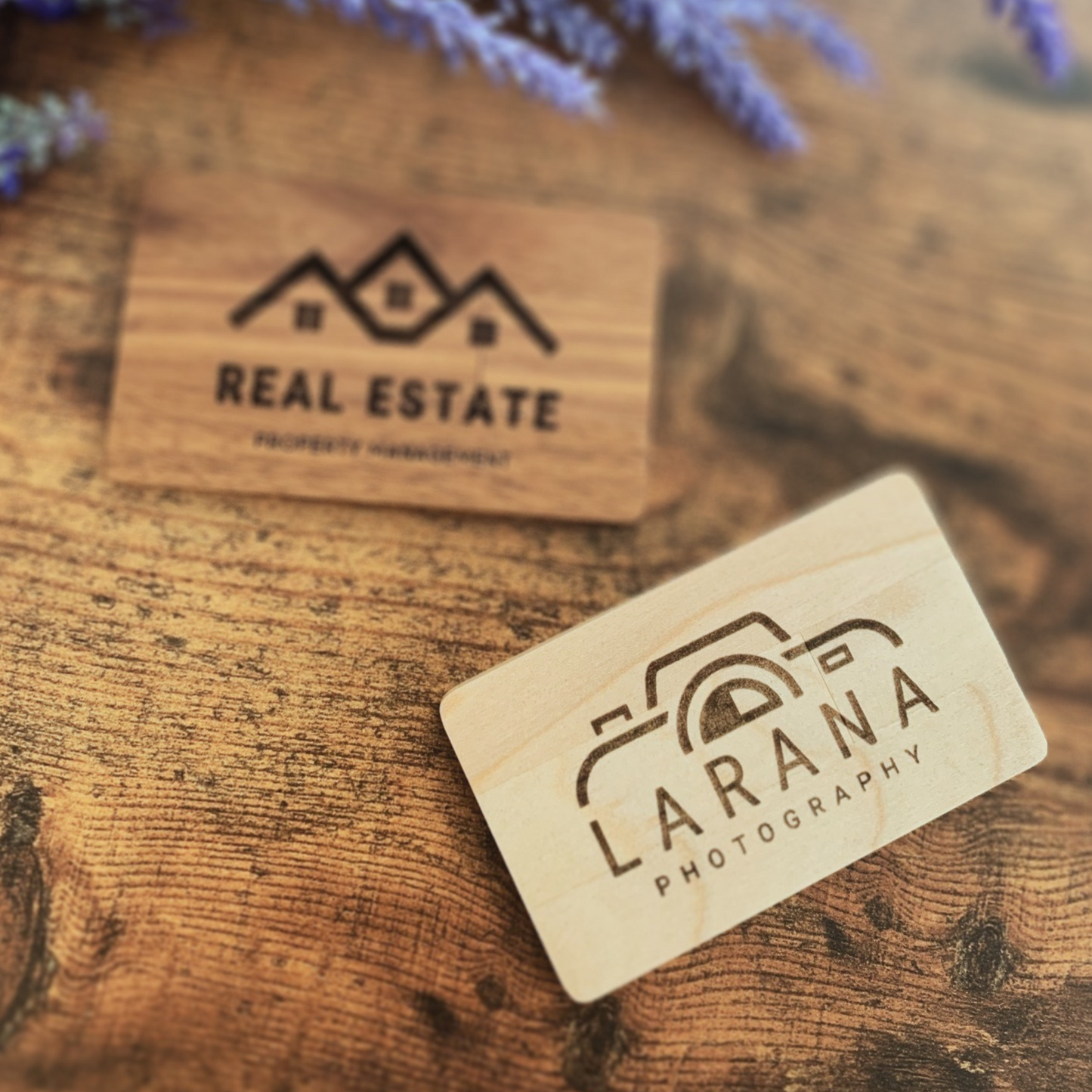 Personalised Wooden USB Credit Card 4GB - 64GB