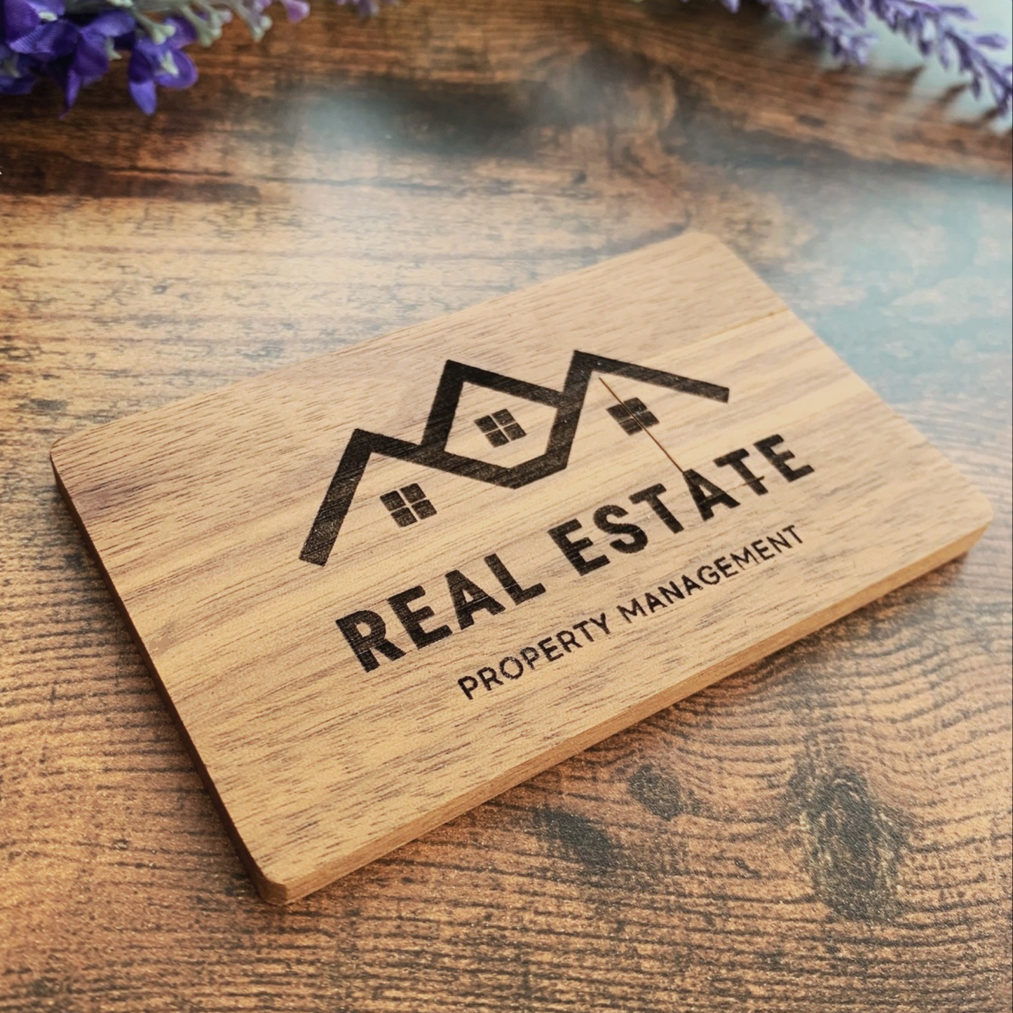 Personalised Wooden USB Credit Card 4GB - 64GB