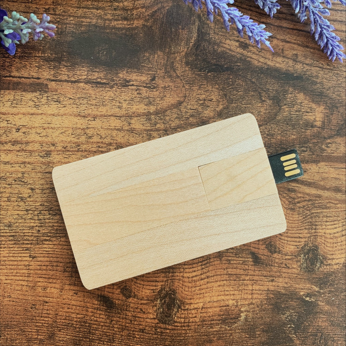 Personalised Wooden USB Credit Card 4GB - 64GB