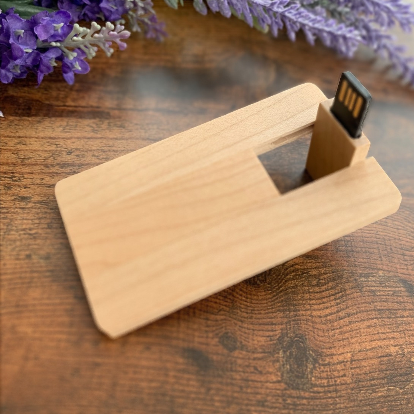 Personalised Wooden USB Credit Card 4GB - 64GB