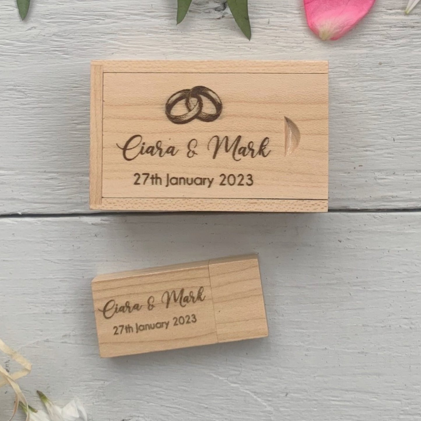 Block USB Flash Drive With Wooden Gift Box 4GB- 64GB - Etchoo