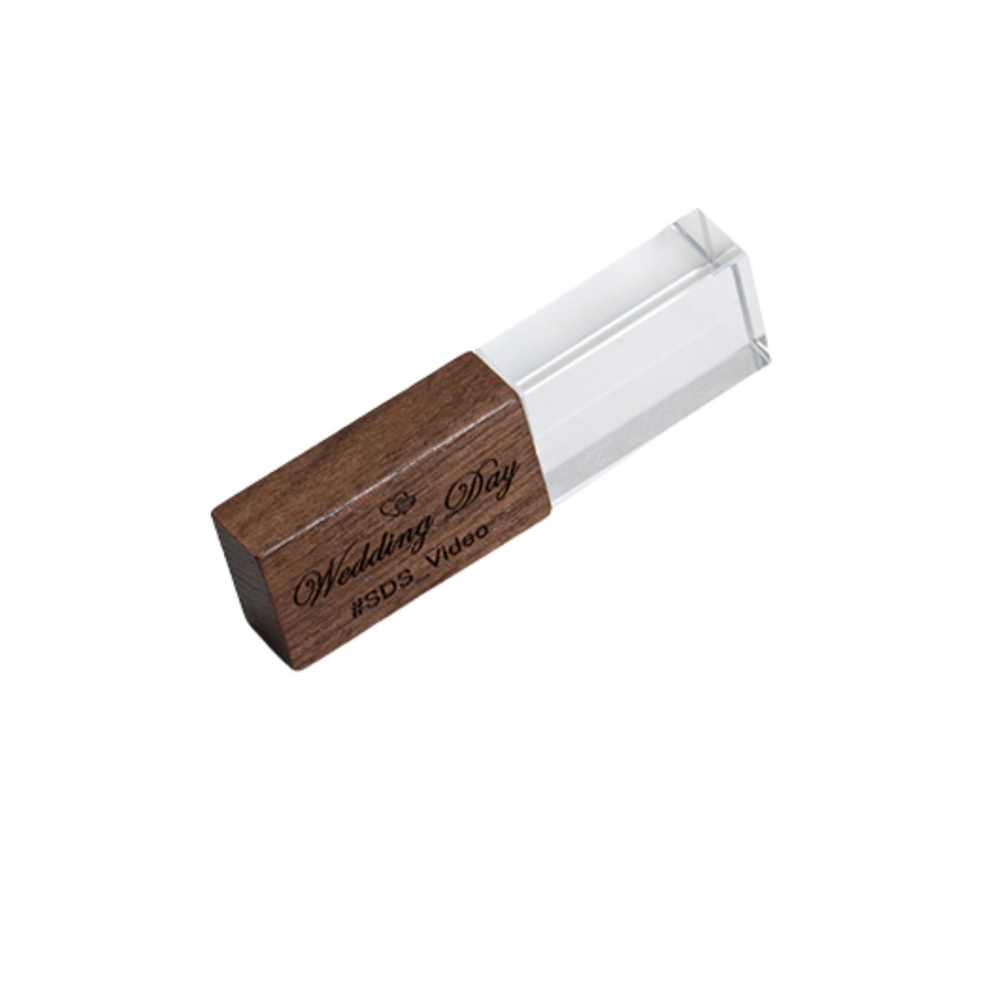 Crystal Rectangle Wooden USB Flash Drive Stick 4GB - 64GB - Etchoo