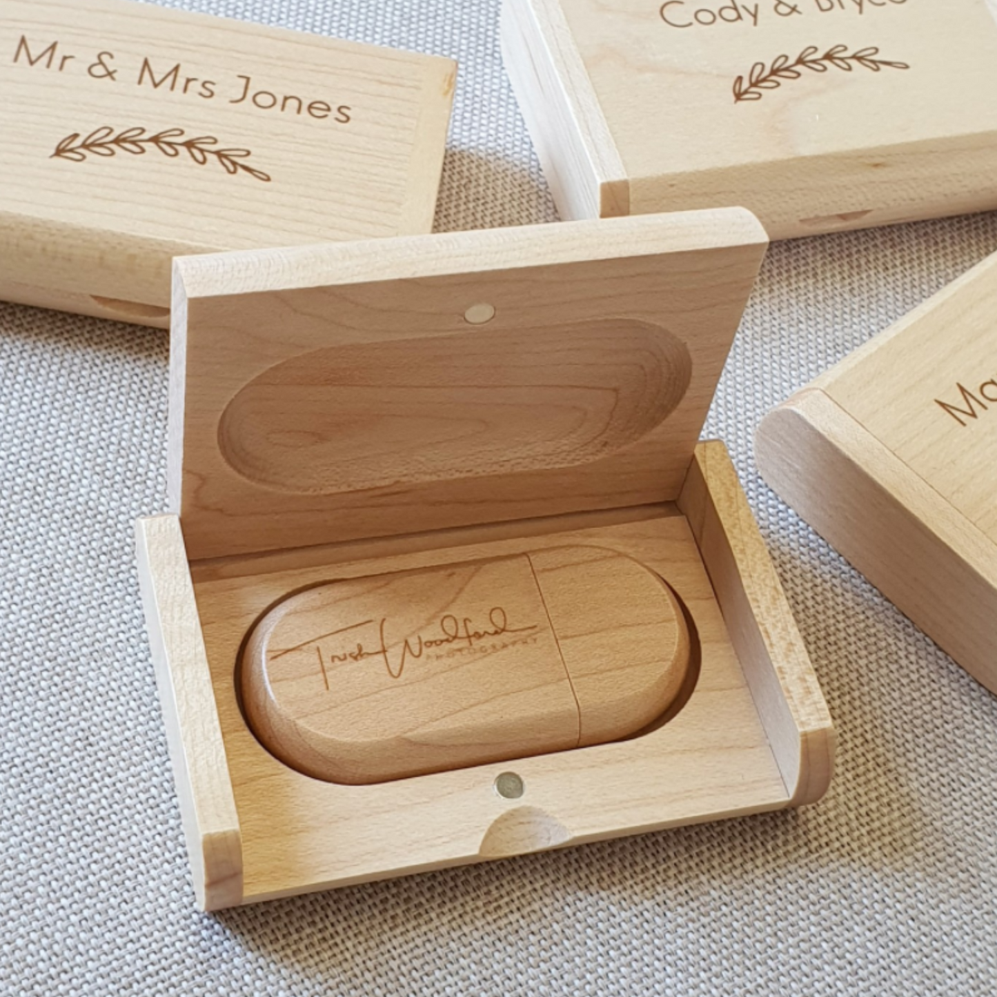 Personalised Oval Wooden USB With Box