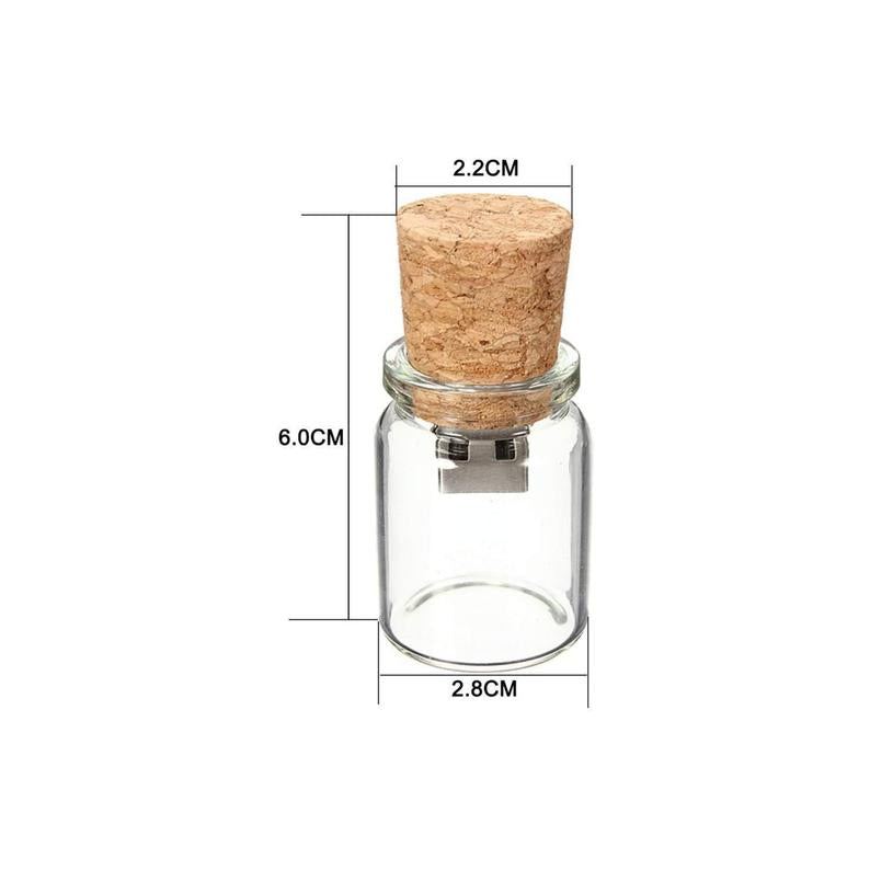 Personalised Glass Cork USB Bottle 4GB - 64GB