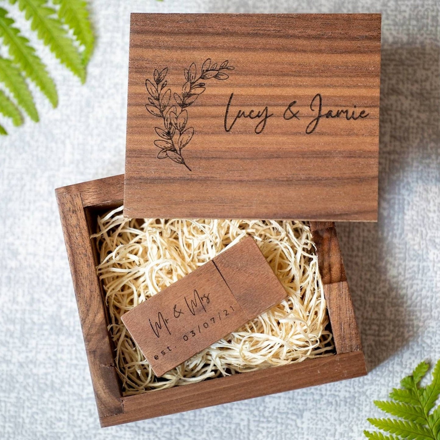 Personalised Block USB With Square Gift Box 4GB-64GB - Etchoo